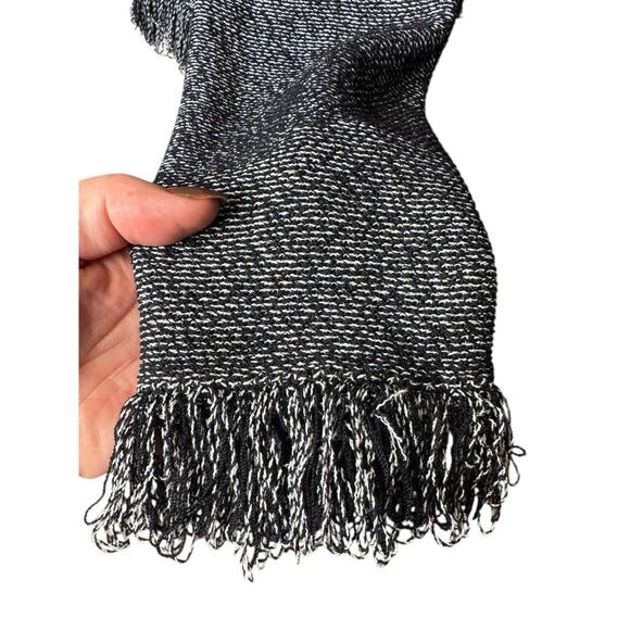 ST JOHN Jacket Black White Fringe 12 Blazer Cardigan Sweater Full Zip - Picture 5 of 9